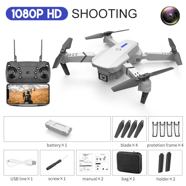 New Quadcopter E88 Pro WIFI FPV Drone With Wide Angle HD 4K 1080P Camera Height Hold RC Foldable Quadcopter Dron Gift Toy